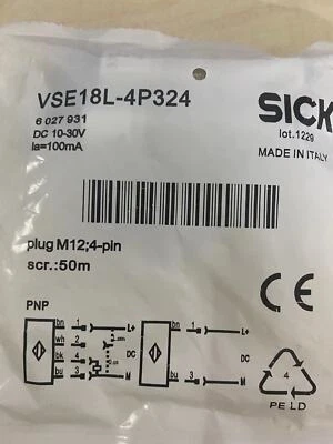 QTY:1 new For Sick Photoelectric Sensor VSE18L-4P324 FREE SHIPPING Replacement - Image 1 of 3