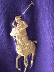 Ralph Lauren SZ XXLG Purple Polo Big Pony County Riders Jockey Club Gold PONY - Picture 1 of 24
