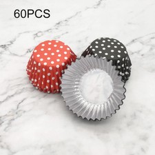 60PCS Cupcake Casi a pois FOIL Muffin Torta Chignon cottura Cup Caso di alta qualità