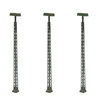 LQS56N 3pcs Model Railway N Scale 1:160 lights Lattice Mast Lamp Track Two-LEDs - Image 1 of 4