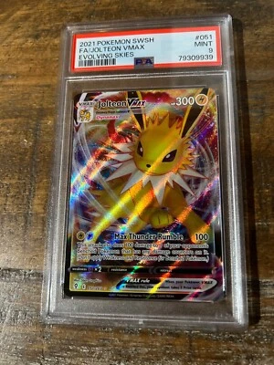 POKEMON 2021 Evolving Skies Full Art JOLTEON Vmax #051 PSA 9 RARE - Image 1 of 2