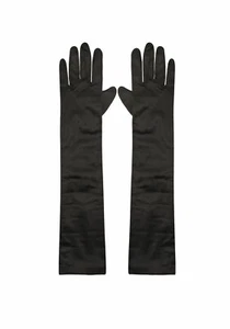 LADIES LONG BLACK OPERA EVENING FINGER GLOVES PARTY DRESS FANCY DRESS - Picture 1 of 1