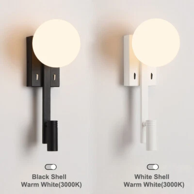 8W LED Wall Spotlight Swivel Headboard Reading Light G9 Bulb Lamp Fixture Switch - Image 1 of 4