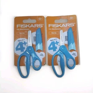 Set of 2 - Fiskars Kid Scissors  -5" Stainless Steel Blunt-Tip Ages 4+ w/ Sheath - Picture 1 of 5