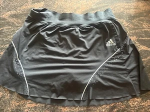 Adidas Women's Skort Tennis Golf  Skirt  Black | Multicolor Climalite Size L - Picture 1 of 5