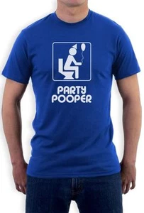 Camiseta Para Hombre Fiesta Pooper Divertida Universidad Frat Azul Camiseta Top Talla S, M Nueva - Imagen 1 de 1