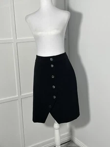 Portmans Black Corporate/ Evening Skirt Size 14 With Faux Silver Button Details - Picture 1 of 6