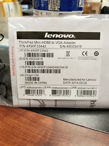 Lenovo Thinkpad Mini-HDMI to VGA Adapter 4X90F33442 NEW - Picture 1 of 2