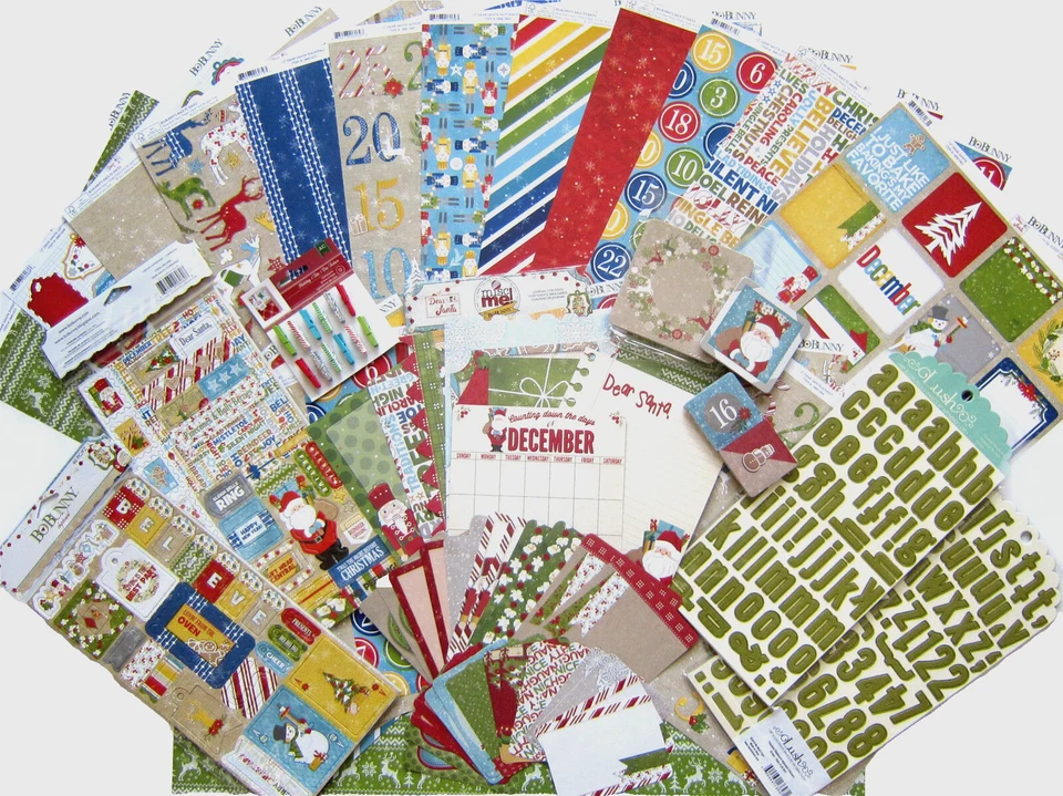 New! Bo Bunny [DEAR SANTA] Paper & Embellishment Set  [Save 50%] Set A - Image 1 of 4