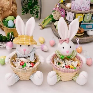 New Design 2025 Easter Bunny Table Decoration Cartoon Doll Cute White Rabbit Sto - Picture 1 of 5