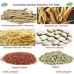 Paquete de semillas Safed Musli Shatavar Ashwagandha Konch Beej Gokhru Lajwanti para hombres - Imagen 1 de 4