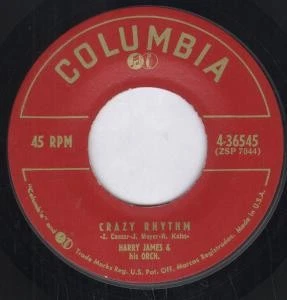Harry James and His Orchestra Crazy Rhythm 7" vinyl USA Columbia B/w easter - Image 1 of 1