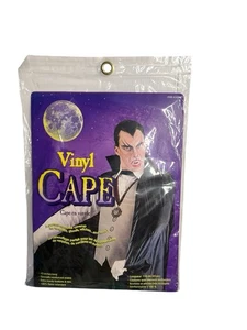 Costume vampiro Halloween mantello in vinile Dracula vintage anni 90 - Foto 1 di 2