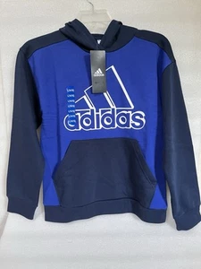 Sudadera con capucha Adidas para niño forrada de lana azul Tech talla grande 14-16 nueva - Imagen 1 de 7