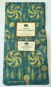 GRAND HOLLAND VILISCO HOLLÄNDISCH WACHS BLOCKDRUCK STOFF RIESIGE GOLDENE DAME 6 YDS. NEU - Bild 1 von 4