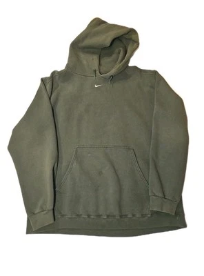 Vintage 90s Nike Olive Green Center Swoosh Hoodie Size XL Made In USA Grail - Image 1 of 4