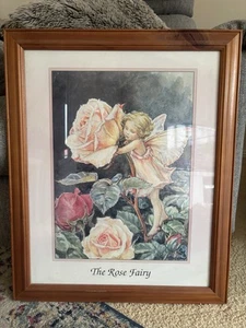 The Rose Fairy Framed Print - Cicely Mary Barker, Vintage Flower Fairies - Picture 1 of 4