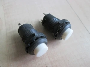 Lot(2) White Push Button Switch 1/2" On-Off Latching 3A 125VAC 0.3A 12VDC #E35BF - Picture 1 of 8