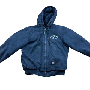 Berne Heritage Duck Canvas Hooded Jacket Small Faded Black HJ51 Quilt Lined - Picture 1 of 4