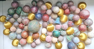 84 Retro Weihnachtsschmuck Kitsch Glitzer Handarbeit 70er Jahre Boho Glitzer - Bild 1 von 15