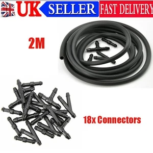 2M+18pcs Connectors Car Windscreen Wiper Washer Jets Tube Pipe Nozzle Pump Hose - Picture 1 of 13