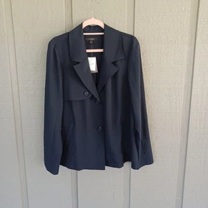 J Jill Women Wearever Jacket Size Tall MT Long Sleeve Button In Navy Blue - Picture 1 of 11