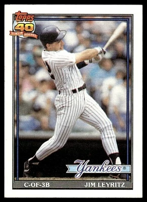 1991 Topps #202 Jim Leyritz Yankees de Nueva York Foto 1 de 2