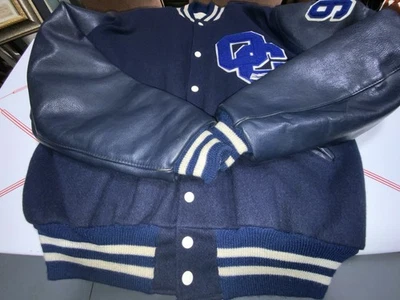 Chaqueta Universitaria DeLong Sportswear De Colección Lana y Cuero Para Hombre 44 Larga *LEER* D5 Foto 1 de 4