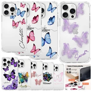 Butterfly Custom Phone Case Shockproof Cover For iPhone 16e 15 Pro Max 14 13 Pro - Picture 1 of 66