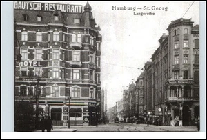 HAMBURGO St. Georg Lange serie calles partido en el hotel Gautsch (tarjeta de reproducción) - Imagen 1 de 1
