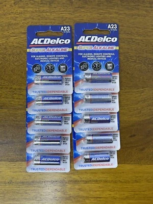 10 pcs / pk AC Delco A23 12-Volt 12V Maximum Power Super Alkaline Batteries