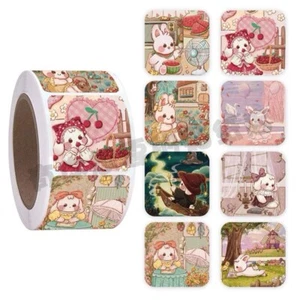 500pcs 1 Inch Easter Day Bunny Rabbit Stickers 8 Design Roll Stickers 4 Types - Picture 1 of 4