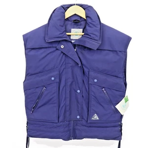Vtg Mountain Goat White Stag Blue Down Puffer Vest Jacket Women’s Size L Unisex - Picture 1 of 14