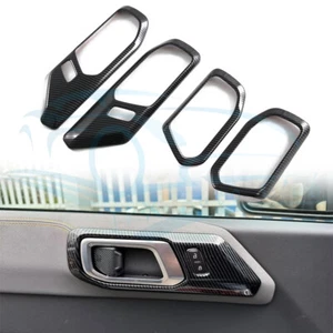 For Bronco 2021-24 p Carbon Fiber Look Interior Door Handle Bezel Trim Moulding - Imagen 1 de 9