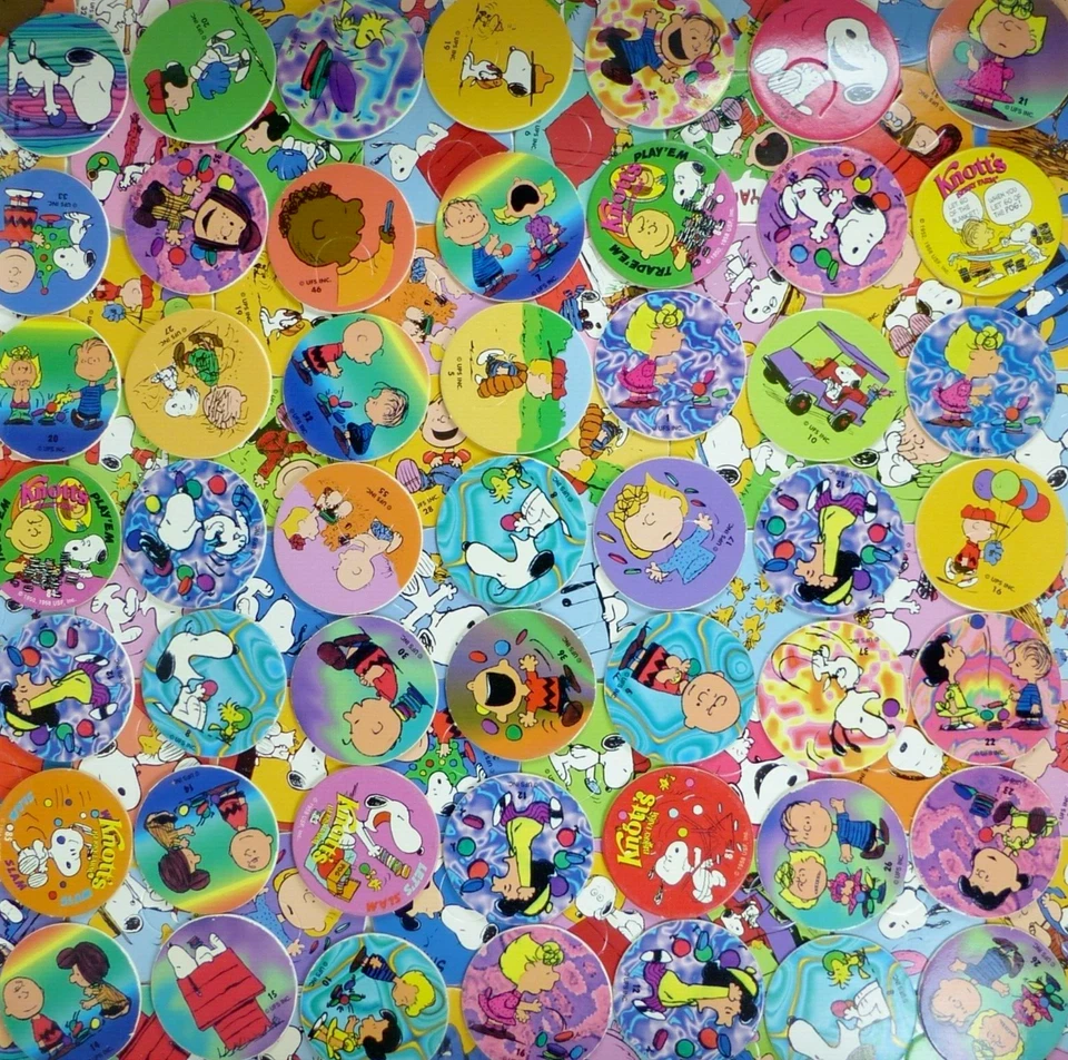 Lot of 50 Pogs Snoopy, Charlie Brown & The Peanuts Gang Pogs / Milk Caps 1990s - Image 1 of 1