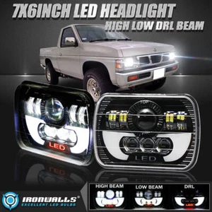 For Nissan Pickup Truck Pair 7x6" INCH Square LED Headlights Hi/Lo Beam DRL Lamp - Picture 1 of 12