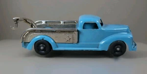 VTG Hubley #460 Ford Wrecker Tow Truck – Blue Metal USA Kiddie Toy 1950s RARE - Picture 1 of 13