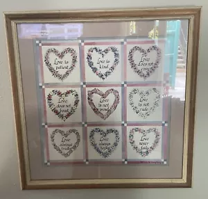HOME INTERIOR Framed Print HUMPHREY LOVE IS PATIENT LOVE IS KIND 17.5 X 17.5 - Picture 1 of 1