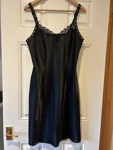 St Michael M&S Black Vintage Nightie Nightdress Chemise Size 14 12 10 - Picture 1 of 4