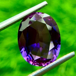 LAB CREATED GROWN 10.26 CT PURPLE SAPPHIRE CORUNDUM OVAL LOOSE GEMSTONE - Picture 1 of 3