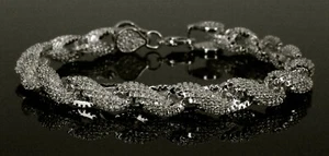PDJ 8mm White Gold Finish 5ct VVS1 Lab Simulated Diamonds Rope Chain Bracelet - Picture 1 of 6