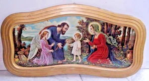 Antique Chrome Capacit Icon Madonna San Giuseppe Jesus Holy Angel Family - Picture 1 of 9