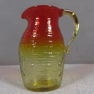 Blenko Art Glass Wayne Husted Sea Green Textured Pitcher - Picture 1 of 10