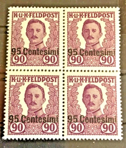 Österr. ANK Nr. XIII, Feldpostausgabe 1918, Italien, Viererblock - Picture 1 of 1