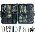 Durable Carp Fishing Tackle Box With 180Pcs Weights Clip Hooks Swivels