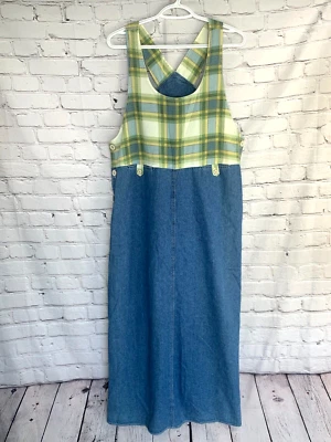 NINA PICCALINO Women’s Blue Denim Maxi JUMPER OVERALLS 100% Cotton Dress Size 10 - Image 1 of 4