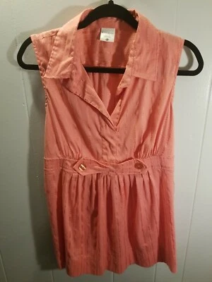 Motherhood  Maternity Women's XL Sleeveless Coral Pleaded  Blouse Beachy - Image 1 of 4