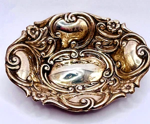 ANTIQUE VICTORIAN ART NOUVEAU TRINKET DISH JOSEPH WHITTEN BIRMINGHAM 1894, 11.2g - Picture 1 of 10
