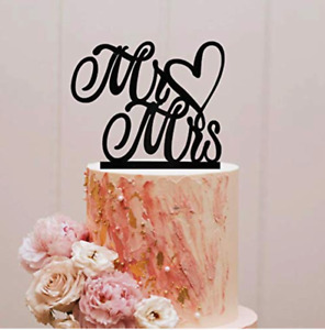 WEDDING CAKE TOPPERS - Rustic Acrylic Mr Mrs Cake Decoration Handmade Keepsake