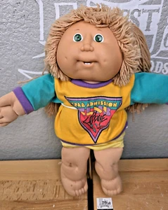 Coleco 1986 Cabbage Patch Kid HM10 CPK Club Shirt Blonde Double Pony Hair Outfit - Picture 1 of 10